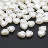 50pcs 12mm Heart Acrylic Spacer Beads DIY Pearl Style Jewelry Accessories