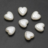 50pcs 12mm Heart Acrylic Spacer Beads DIY Pearl Style Jewelry Accessories