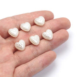 50pcs 12mm Heart Acrylic Spacer Beads DIY Pearl Style Jewelry Accessories