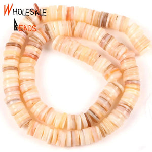 Colorful Shell Rondelle Mother Of Pearl Loose Spacer Beads 15''
