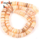 Colorful Shell Rondelle Mother Of Pearl Loose Spacer Beads 15''
