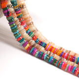 Colorful Shell Rondelle Mother Of Pearl Loose Spacer Beads 15''