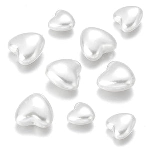 ABS Pearl Love Heart Beads for Jewelry Making Charms DIY