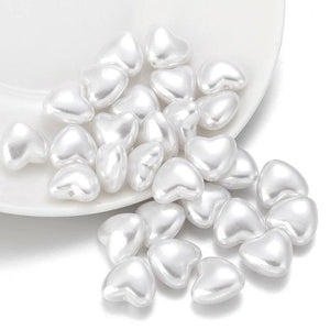 ABS Pearl Love Heart Beads for Jewelry Making Charms DIY