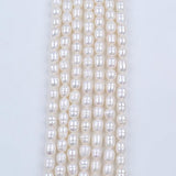8-12mm Freshwater Beige Pearls Oval Shaped Beads DIY Bracelet Necklace