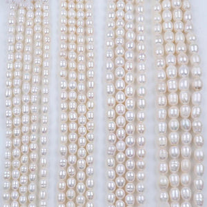 8-12mm Freshwater Beige Pearls Oval Shaped Beads DIY Bracelet Necklace