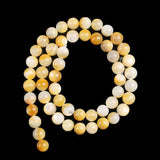 Yellow Shell Pearl Glitter Round Beads 4-9mm Jewelry Making
