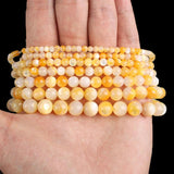 Yellow Shell Pearl Glitter Round Beads 4-9mm Jewelry Making