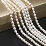 6-7mm Rice Shape Pearl Loose Beads Freshwater Pearls for Jewelry Making 14''