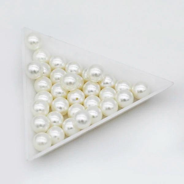Pearl Button Beads for Jewelry Making DIY 6-12mm Round ABS Acrylic Half Drilled