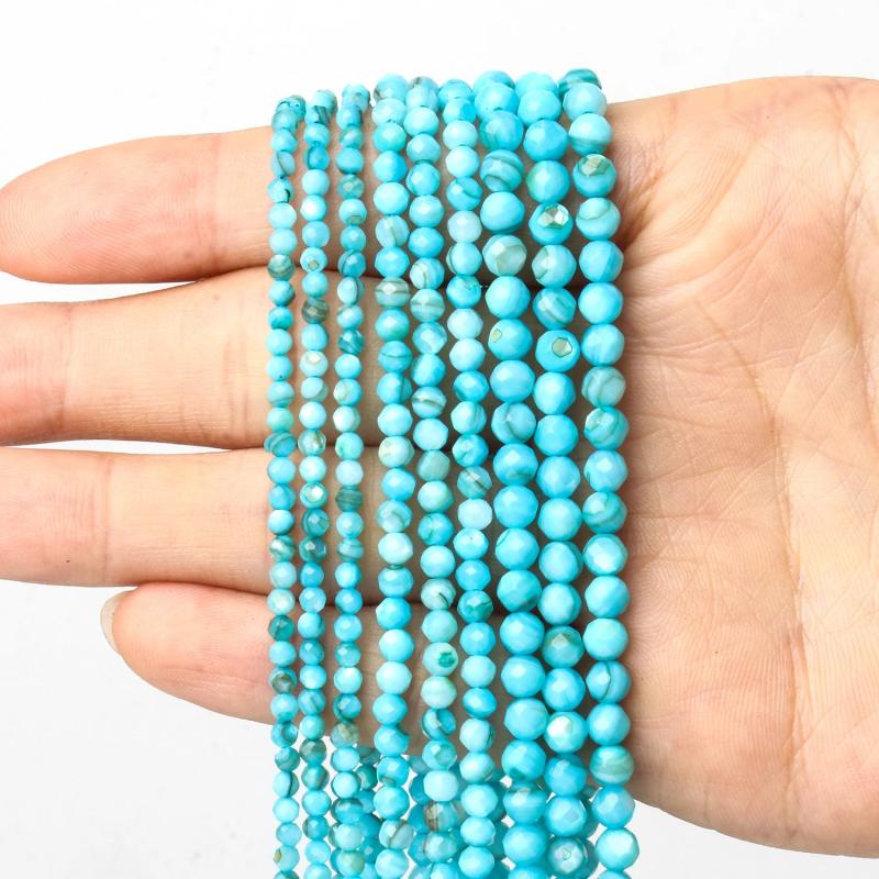 Faceted Multicolour Mother Of Pearl Shell Spacer Beads for Jewelry Making