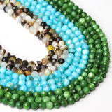 Faceted Multicolour Mother Of Pearl Shell Spacer Beads for Jewelry Making