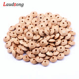 50pcs 6*13mm Natural Wooden Lentil Spacer Beads for DIY Jewelry Making