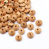 50pcs 6*13mm Natural Wooden Lentil Spacer Beads for DIY Jewelry Making