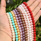 Colorful Pearl Beads Glass Loose Spacer Beads for DIY Bracelet Necklace