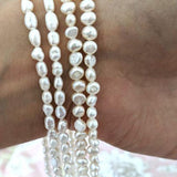 Natural Freshwater Pearl Beads High Rice Shape Punch Loose Beads