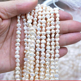 Natural Freshwater Pearl Beads High Rice Shape Punch Loose Beads