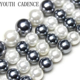 Grey Shell Pearl Round Spacer Beads 15''