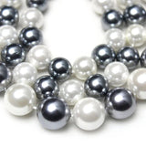 Grey Shell Pearl Round Spacer Beads 15''