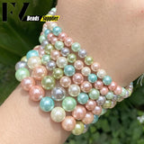 Natural Colorful Shell Pearls Round Loose Beads for Jewelry Making DIY