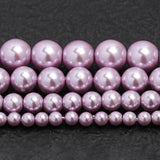 Purple Shell Pearls Beads for Jewelry Making DIY Crafts - 15''