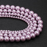 Purple Shell Pearls Beads for Jewelry Making DIY Crafts - 15''