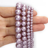 Purple Shell Pearls Beads for Jewelry Making DIY Crafts - 15''