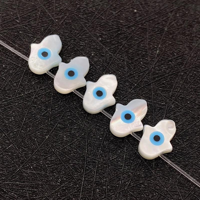 3 Pcs Natural Shell Evil Eye Mother-of-pearl Beads DIY Bracelet Necklace