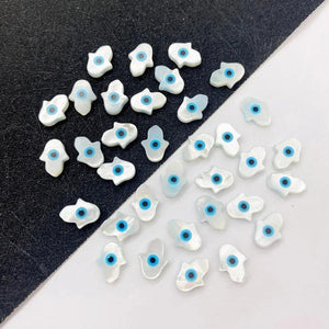 3 Pcs Natural Shell Evil Eye Mother-of-pearl Beads DIY Bracelet Necklace