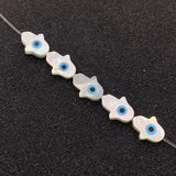 3 Pcs Natural Shell Evil Eye Mother-of-pearl Beads DIY Bracelet Necklace