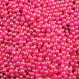 Rose Red Rainbow Pearl Beads Round Acrylic Spacer Beads for Jewelry Making