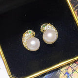 Freshwater Pearl 925 Silver Jewelry Sets Leopard Ring Earring Necklace
