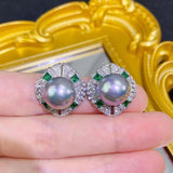 Romantic S925 Silver Freshwater Pearl Earrings Ring Necklace Set