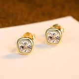 Minimal CZ Earrings Necklace Set 925 Silver Crystal Jewelry