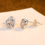 Minimal CZ Earrings Necklace Set 925 Silver Crystal Jewelry