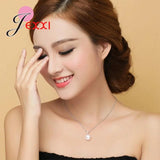 925 Silver Pearl Earrings Necklace Set for Women
