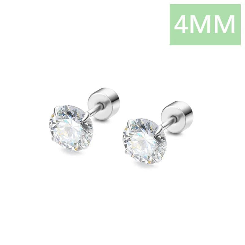 TrustDavis 925 Sterling Zircon Stud Earrings