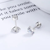 TrustDavis 925 Sterling Zircon Stud Earrings