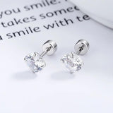 TrustDavis 925 Sterling Zircon Stud Earrings