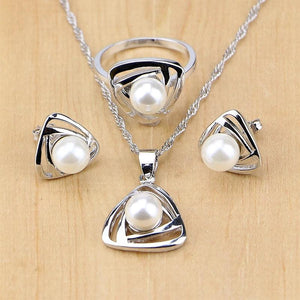 Freshwater Pearl 925 Silver Jewelry Sets Wedding Decoration for Women