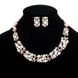 Pearl Wedding Jewelry Set Bridal Crystal