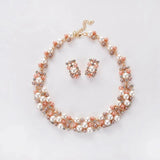 Pearl Wedding Jewelry Set Bridal Crystal