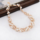Pearl Wedding Jewelry Set Bridal Crystal