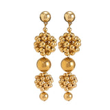 Punk Braided CCB Plastic Ball Hoop Earrings Geometric Round Ball Ear