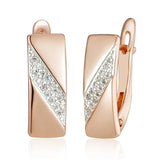 Kinel Square Wide Earrings 585 Rose Silver Mix Natural Zircon Ethnic Bride