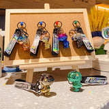 Dinosaur Doll Keychain Resin Animal Charm Key Chains Creative Car Bag Pendant