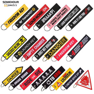 Embroider Aviation Keychain Collections Remove Before Flight Tag Holder