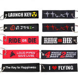 Embroider Aviation Keychain Collections Remove Before Flight Tag Holder