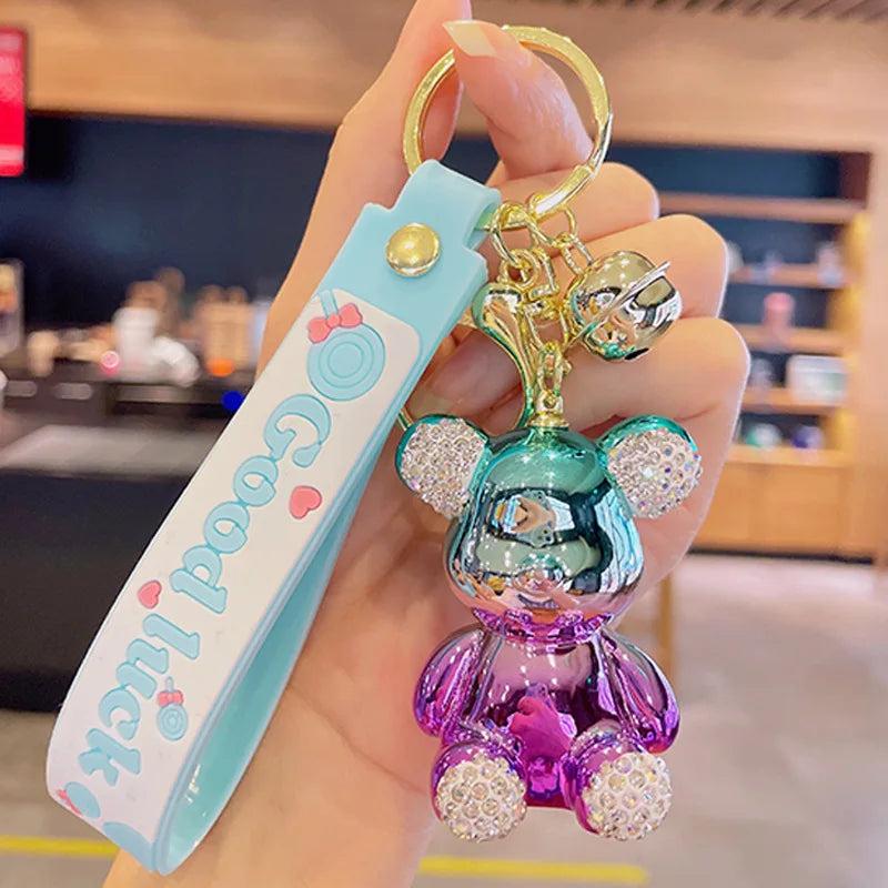 Violence Bear Key Chain Silicone Wrist Strap Doll Bag Charm Pendant