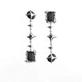 Long Tassel Star Earrings Vintage Goth Punk Asymmetrical Crystal Women's Y2K Jew